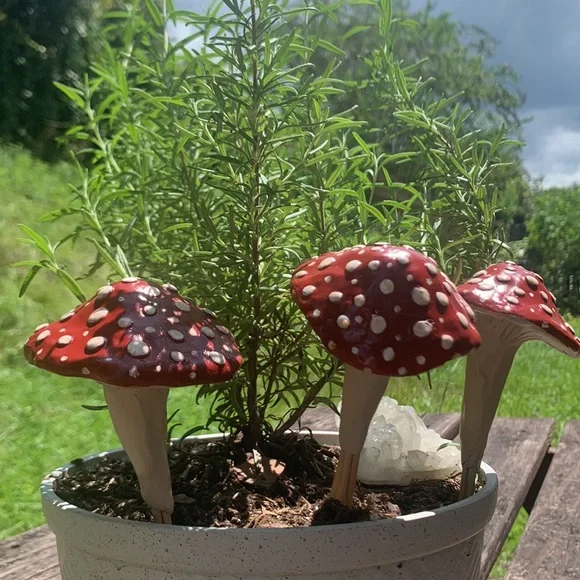 [1] Garden Stake MUSHROOM w/ SPOTS! 🙌🏽❤️🌈 - Picture 5 of 11